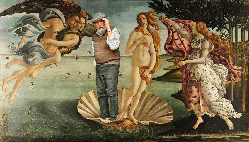 Мужчина помещает своего отца на произведения живописи, превращая знаменитые полотна в забавные сцены
