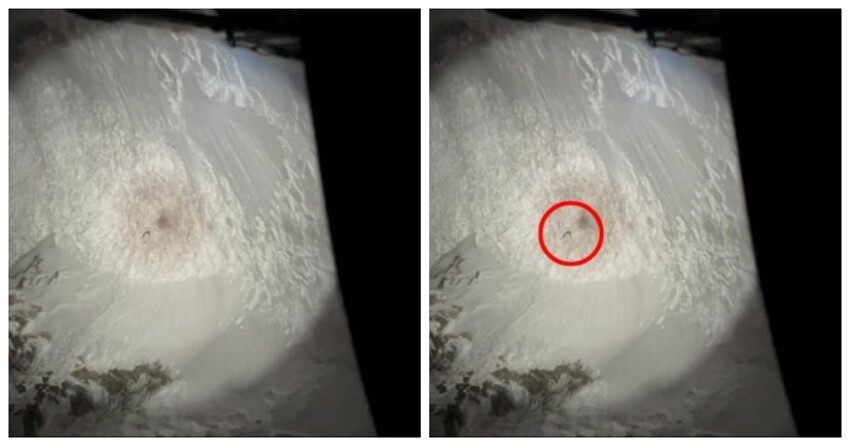 Спасатели чудом заметили с вертолёта лыжника, попавшего в снежную лавину