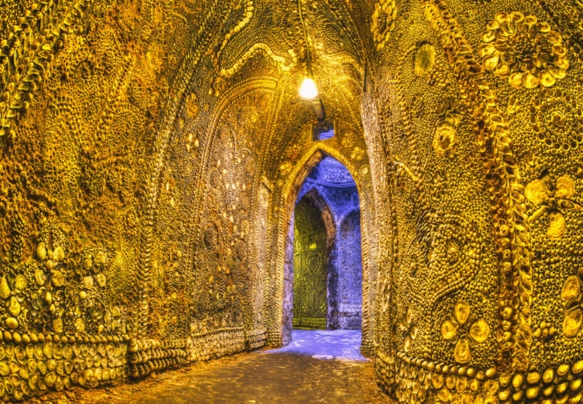 12. Грот ракушек в Маргейте, Великобритания - туннель, украшенный морскими раковинами длиной около 4,6 м. Обнаружен в 1835 году, его происхождение неизвестно