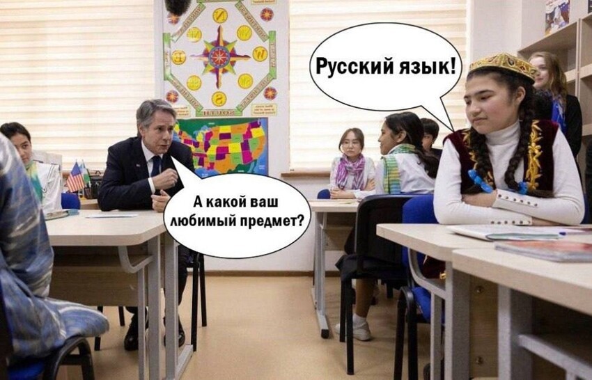 Блинкен посетил Узбекский государственный университет мировых языков, где пообщался со студентами.
