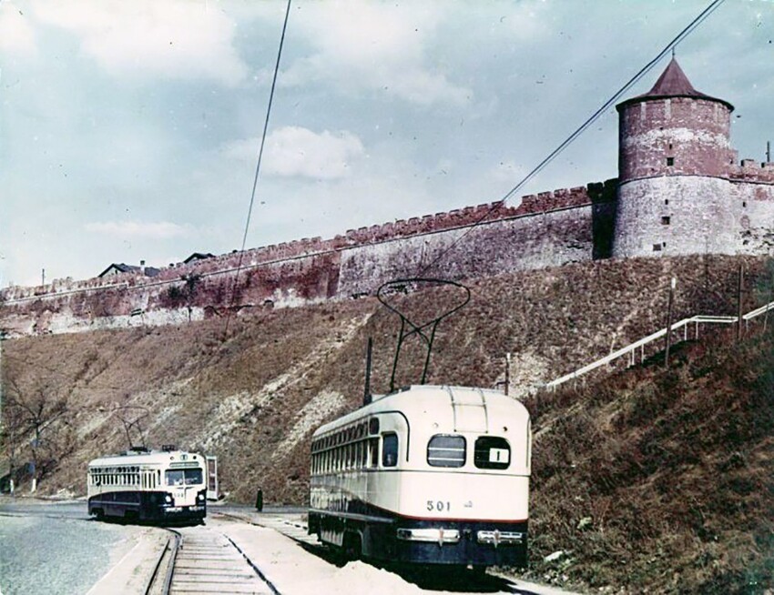Трамваи у Кремля, 1949 год, Горький