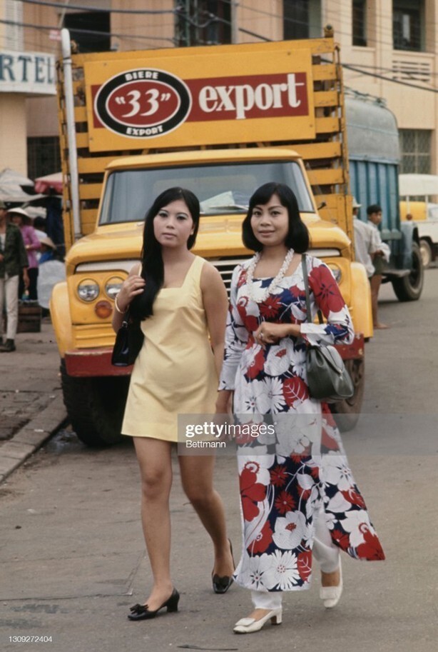 На улицах Сайгона. Вьетнам. 1970 год