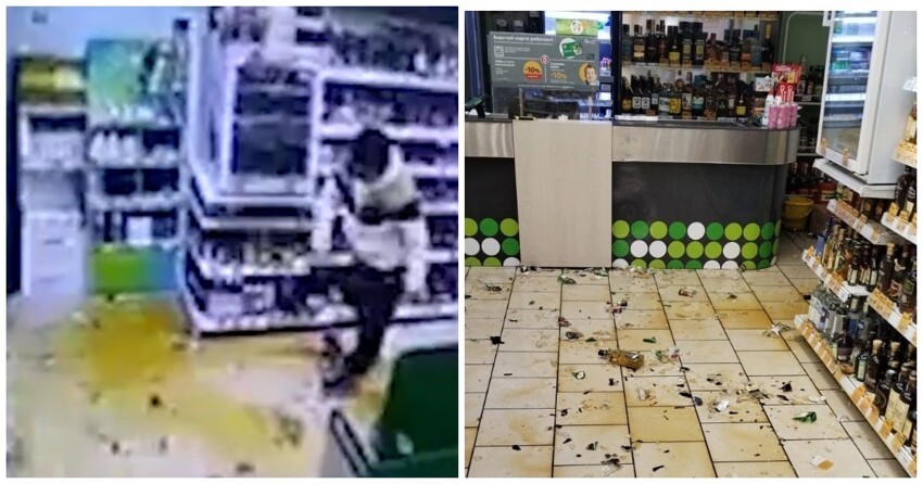 Снимала стресс: женщина разгромила стойку с алкоголем в магазине