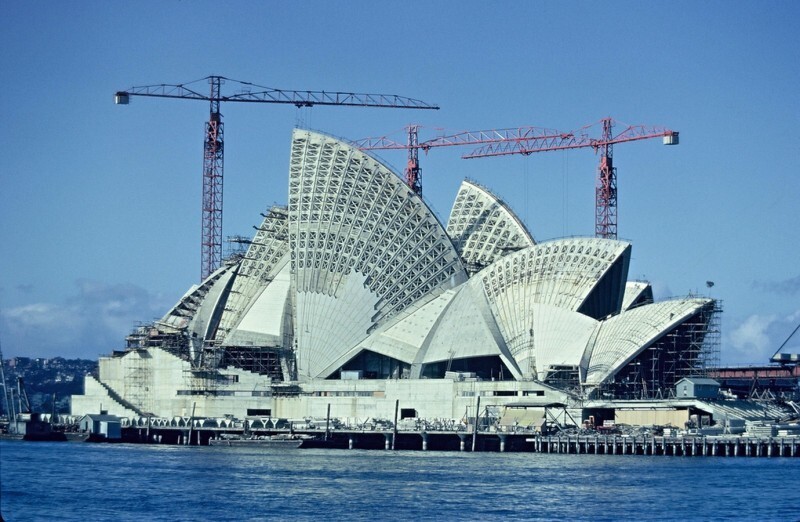 Строительство Сиднейского оперного театра в 1966 году