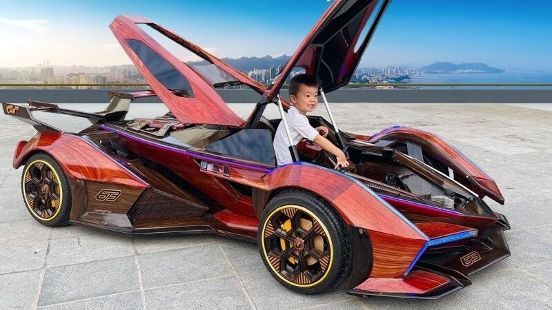 Уменьшенная полнофункциональная копия Lamborghini V12 Vision Gran Turismo для ребёнка