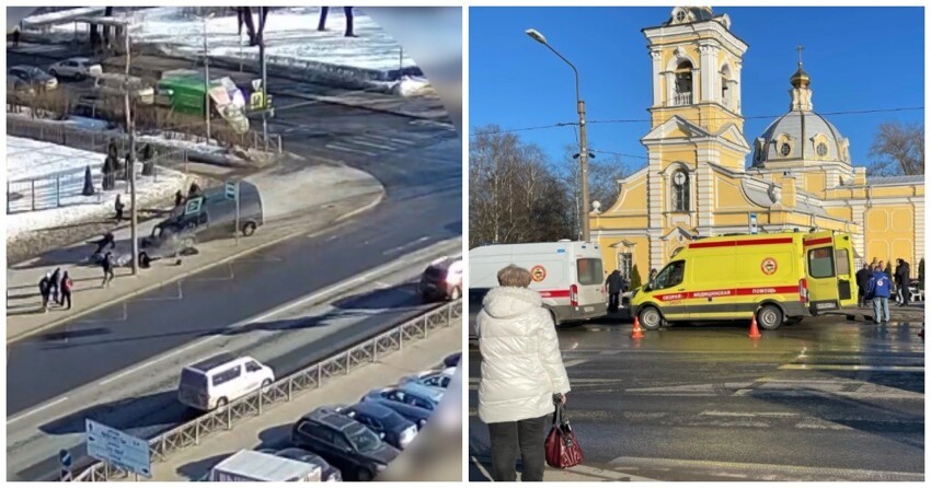 Микроавтобус влетел в толпу пешеходов в Петербурге