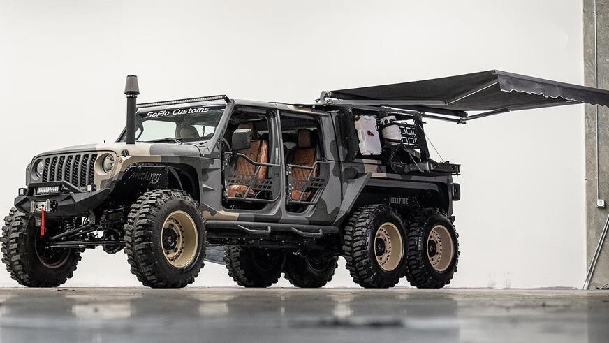 Jeep Gladiator превратили монструозный внедорожник 6х6