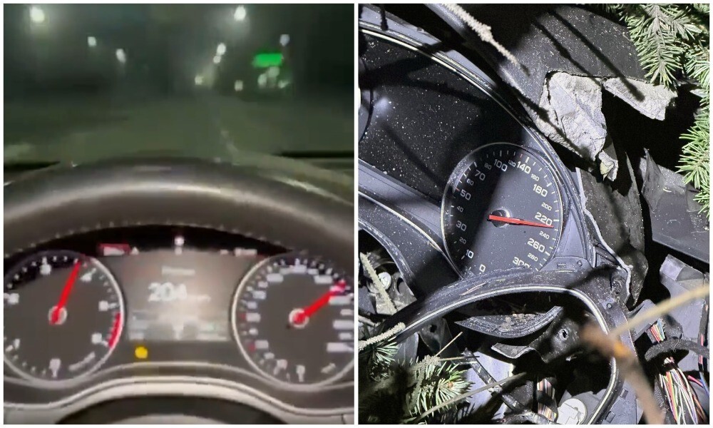 В столб на скорости 220 км/ч