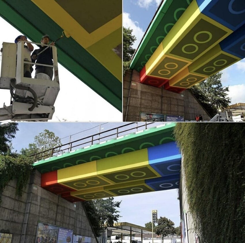 8. Так выглядит мост в стиле Лего в одном из городов Германии