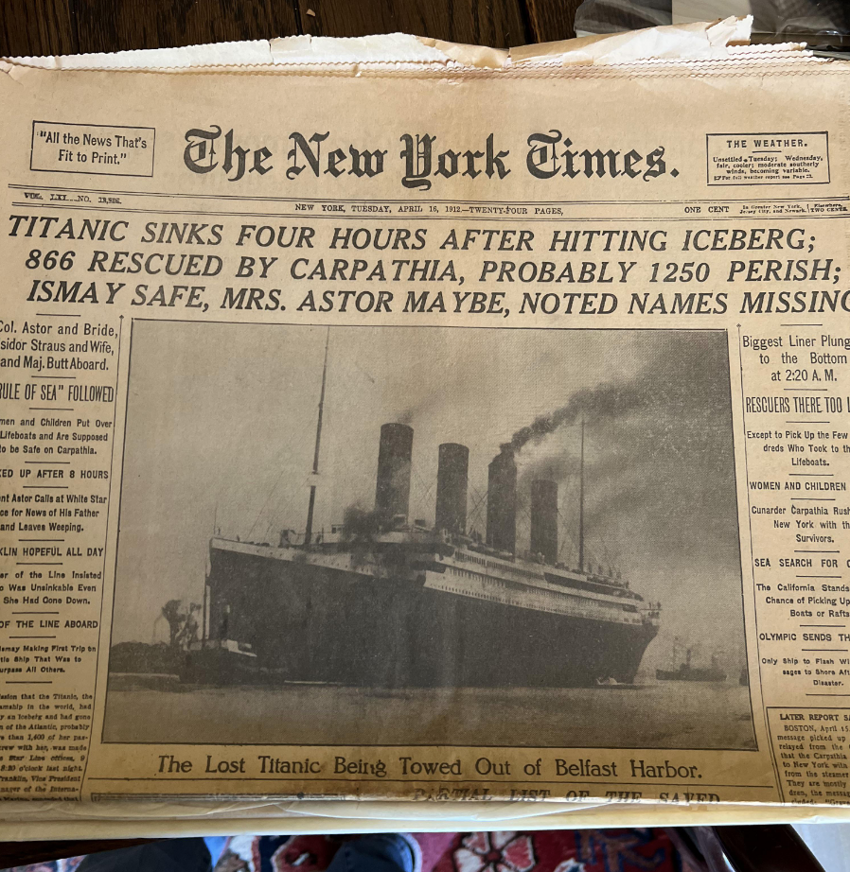 15. А кому-то повезло найти выпуск New York Times, посвященный гибели Титаника