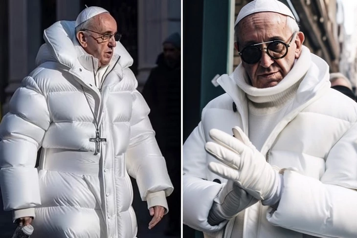 Папа Римский в пуховике Balenciaga