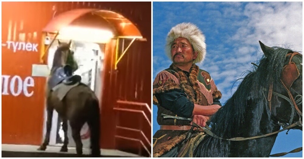 Житель Башкирии прискакал в алкомаркет на коне