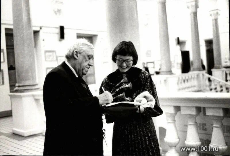 Юрий Никулин со студенткой МГУ им. М. В. Ломоносова, 1980-е годы