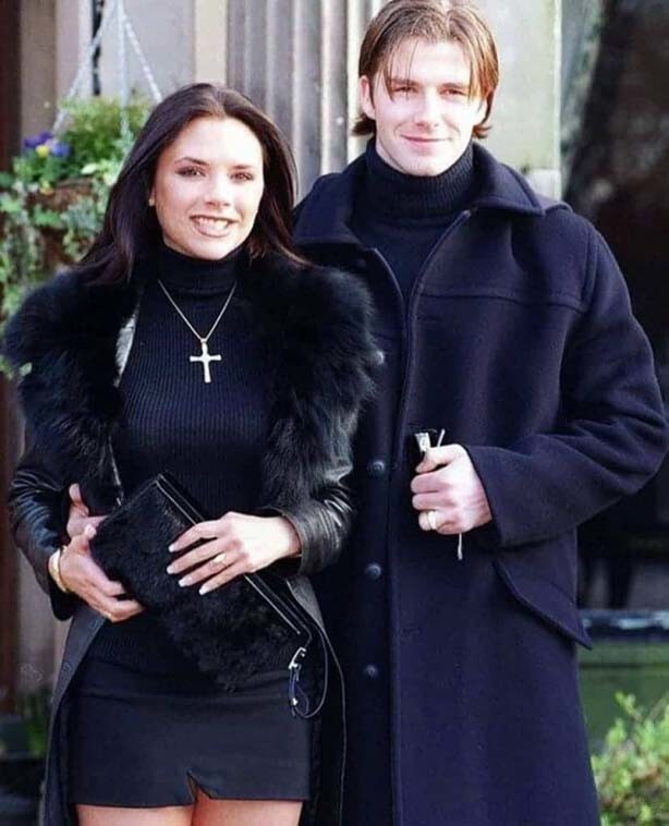 Дэвид Бэкхем со своей будущей женой Викторией в 1998 году