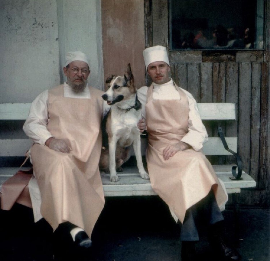 Перерыв во время съемок фильма «Собачье сердце», Ленинград, 1987 год