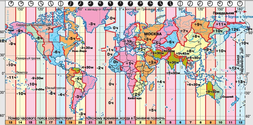 Страна с самым большим количеством часовых поясов