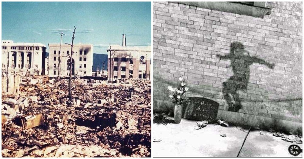Тени на стенах после взрыва атомной бомбы