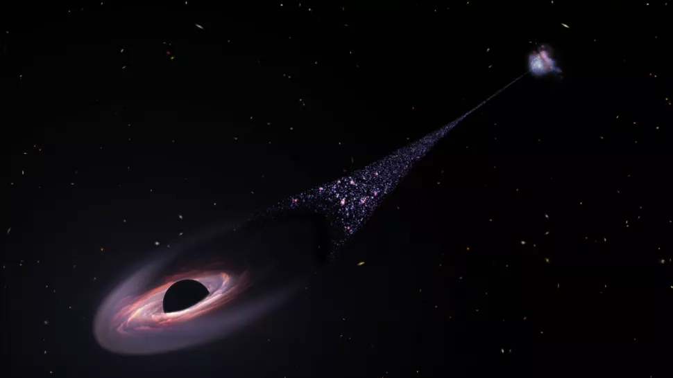 Ученые обнаружили комету с черной дырой в ядре и хвостом из звезд