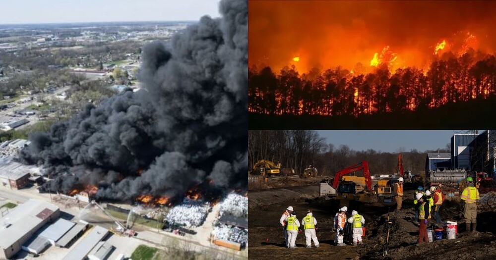 В США - новые пожары и техногенные катастрофы