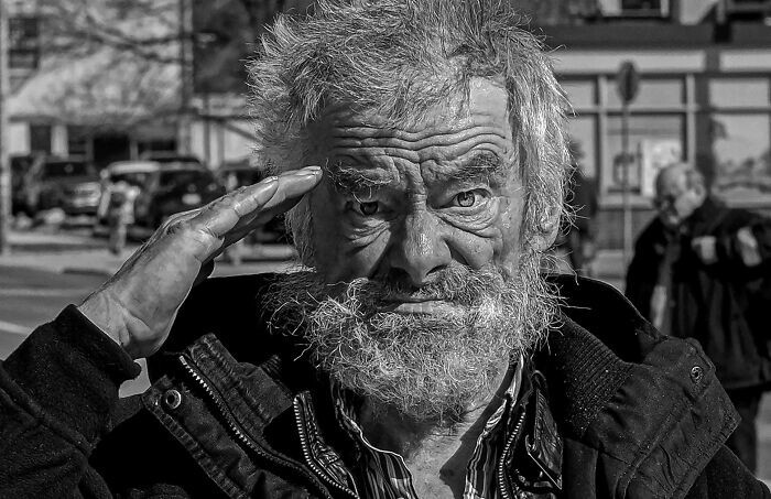 7. Бездомный ветеран. Фотограф - Drew Cunningham