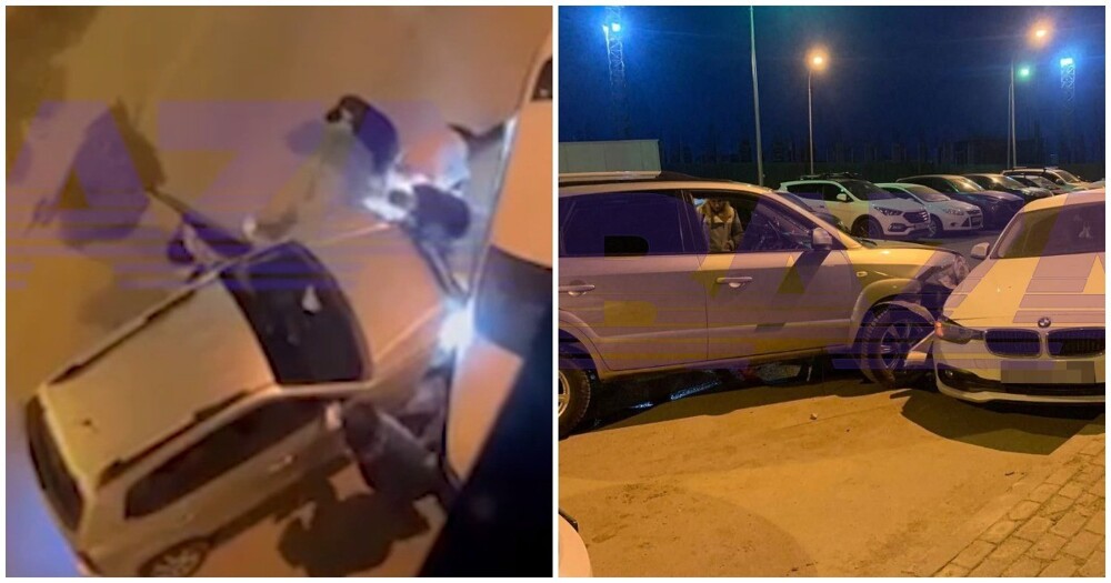 Пьяные ППСники протаранили припаркованную машину в Красногорске