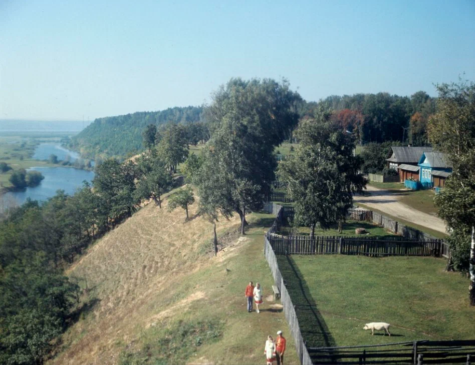 Деревня Мари-Луговая на берегу Волги, Звениговский район, 1978 год