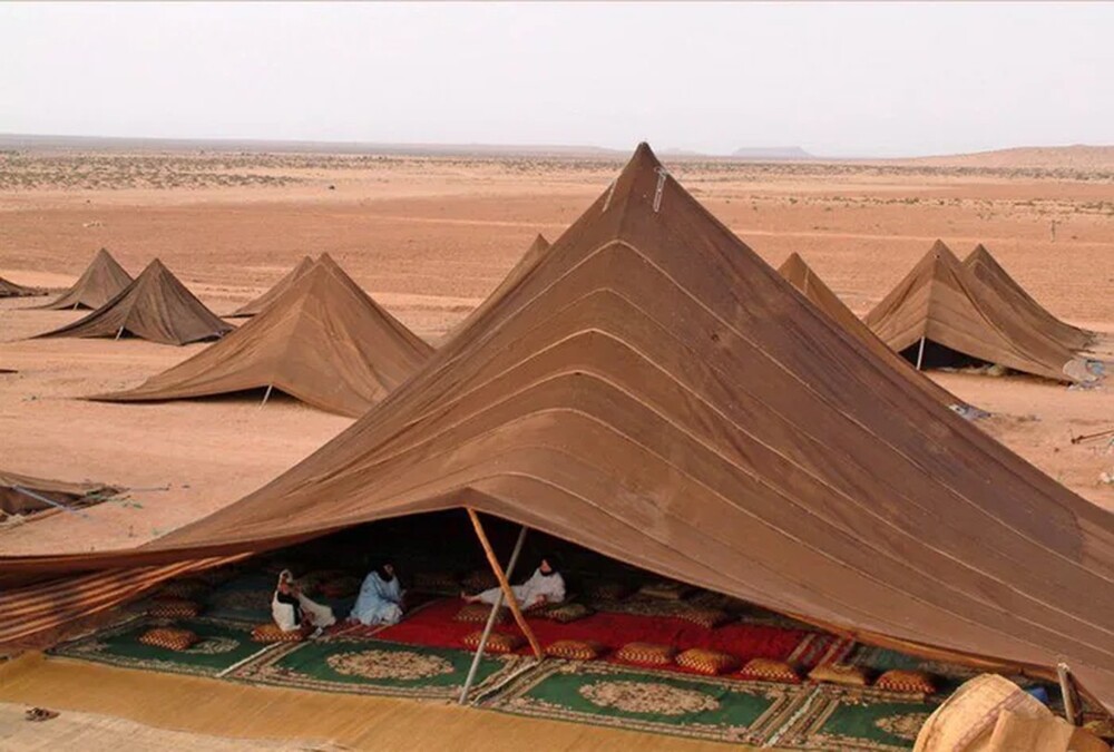 8. Палатки бедуинов в пустыне Сахара