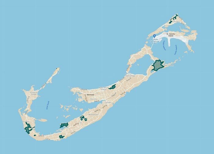 18. Почти 7% территории Бермудских островов занимают поля для гольфа