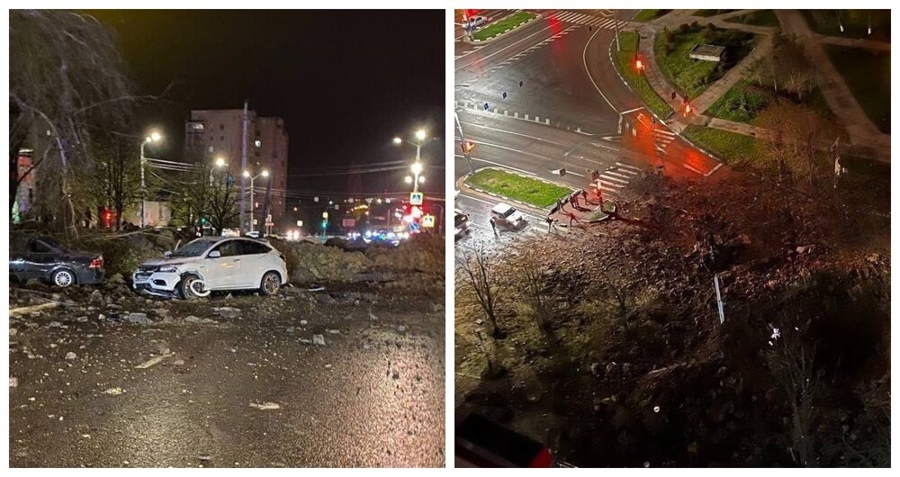 В результате взрыва посреди улицы в Белгороде образовалась 20-метровая воронка