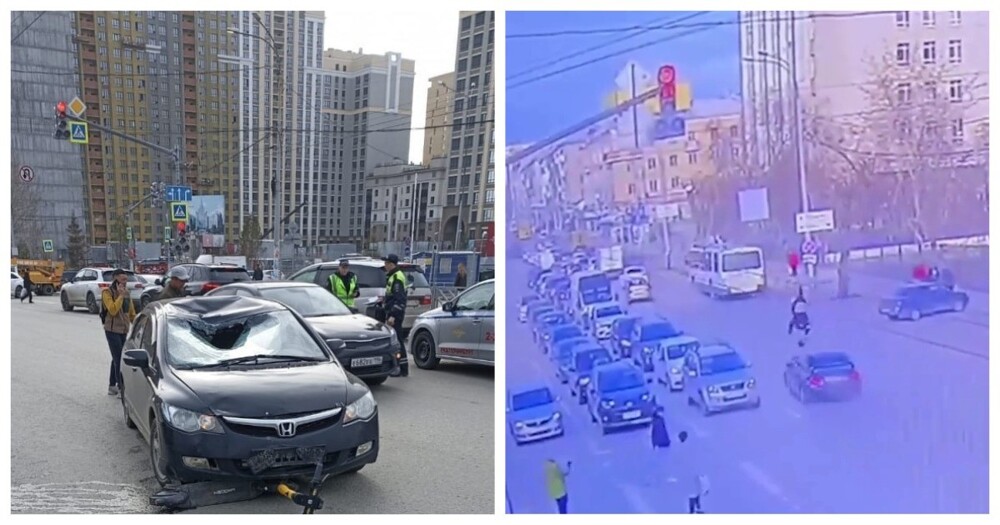 В Екатеринбурге машина на полном ходу сбила электросамокатчика-экстремала