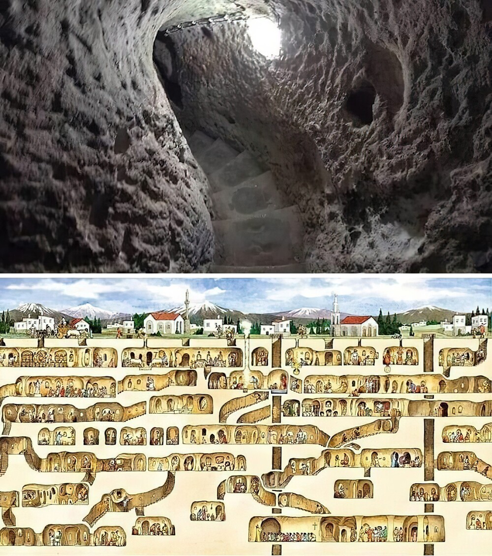 17. В 1963 году мужчина разрушил стену в своем подвале и обнаружил таинственный подземный город Деринкую (Турция)