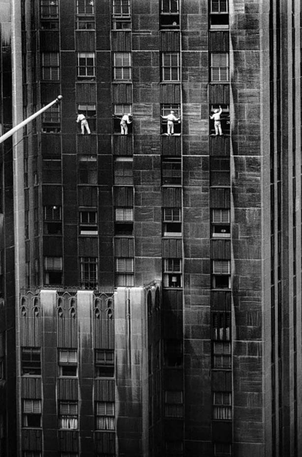 Мойщики окон в Нью-Йорке, 1958 год