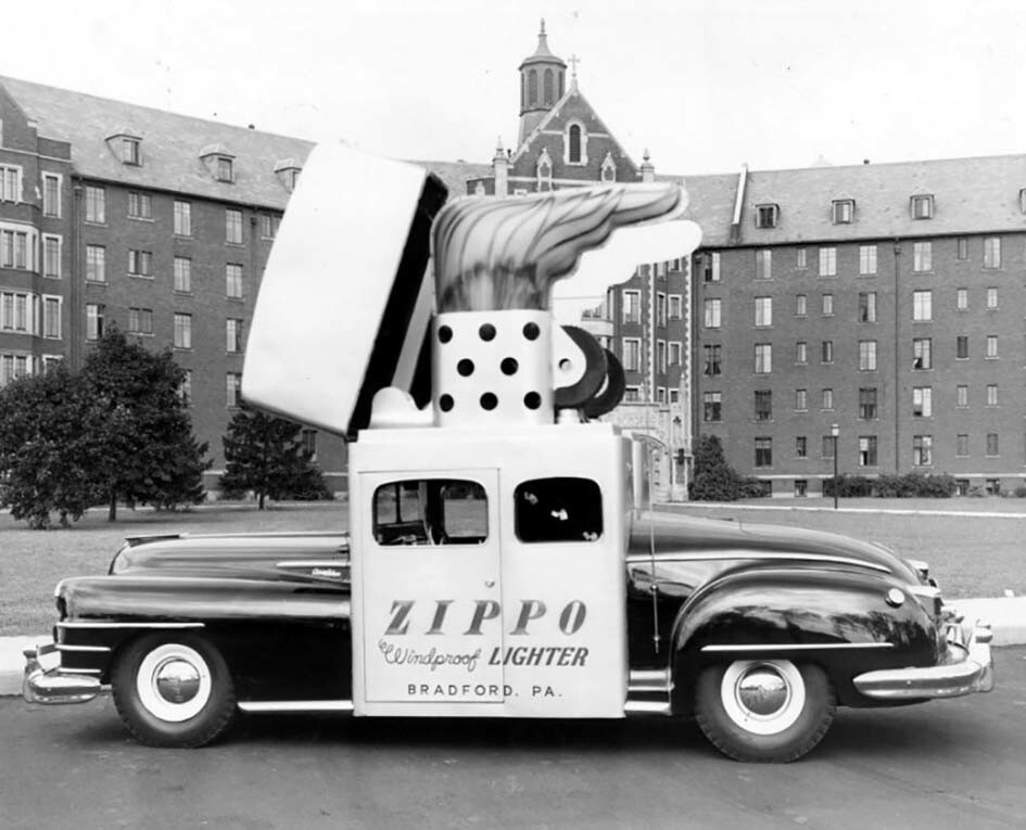 Реклама зажигалок Zippo. США, конец 40-х
