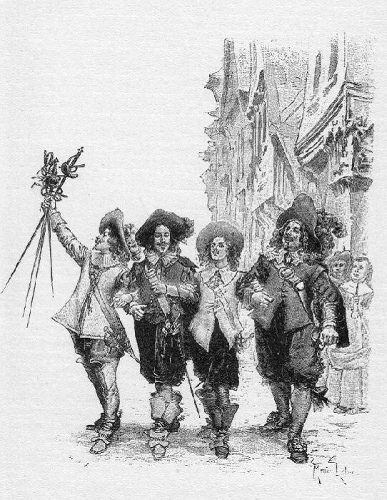 “Три мушкетера” с учебником истории в руках