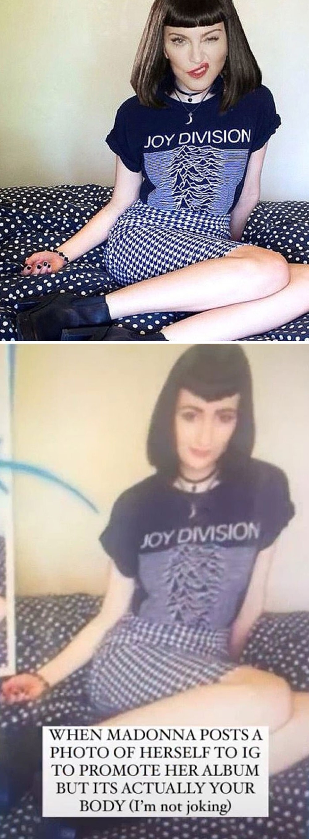 2. Мадонна попалась на том, что прифотошопила свою голову на тело случайной девушки из интернета