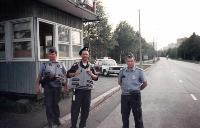 Пост ГАИ при въезде в Зеленоград, 1996 год.