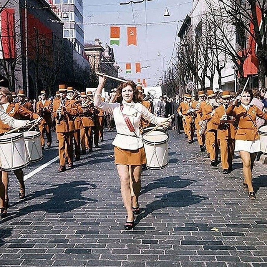 Первомайская демонстрация в Вильнюсе. 1977 год