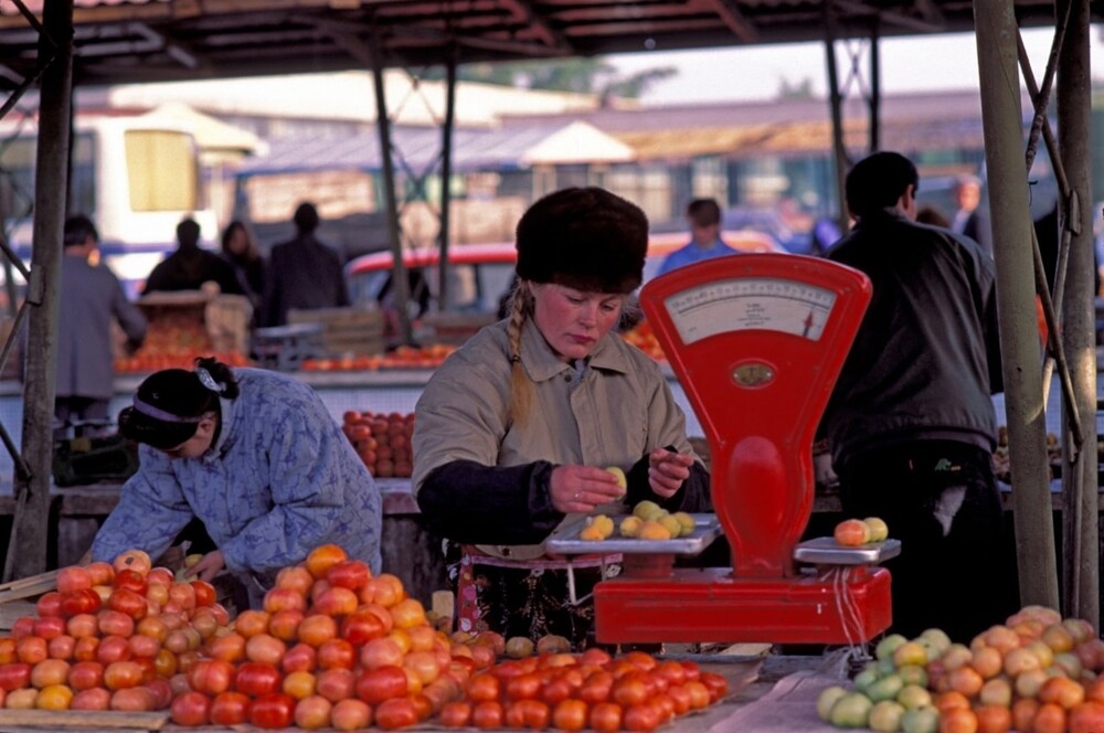 Рынок в Новосибирске, 1992 год.