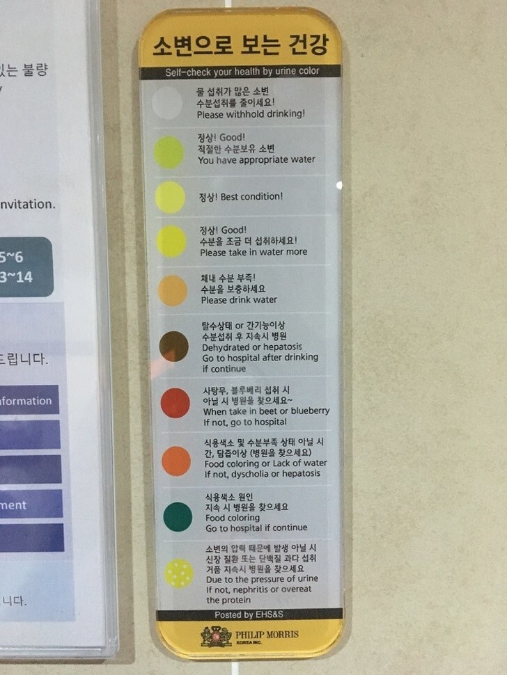 10. Шкала для самоконтроля мочи, Корея