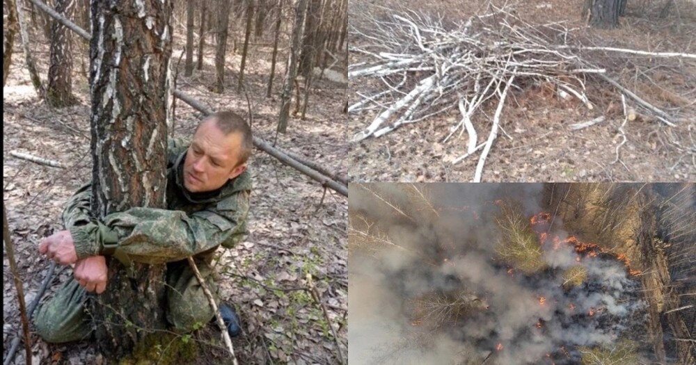 Закладки поджигателей: на фоне бушующих пожаров тюменцы находят в лесах шалаши из веток и ловят подозрительных людей