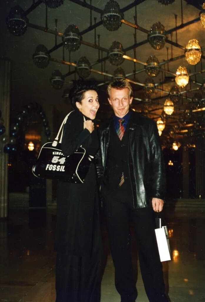 Ольга Шелест и Антон Комолов на премии ТЭФИ, 1990-е годы.