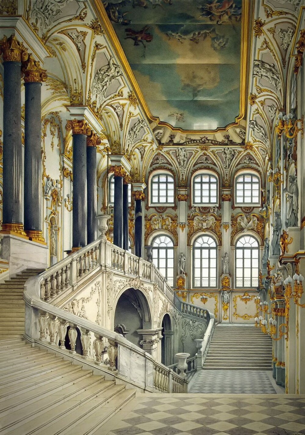 12. Иорданская лестница в Зимнем дворце в Санкт-Петербурге