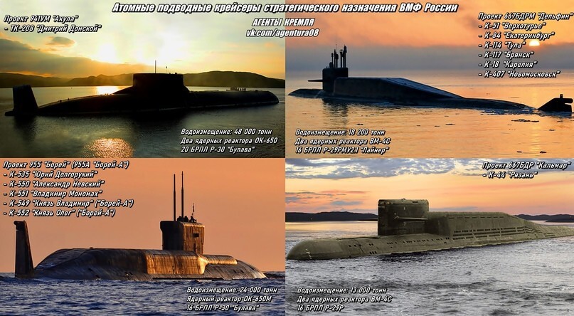 Атомные подводные стратегические ракетные крейсеры ВМФ России!