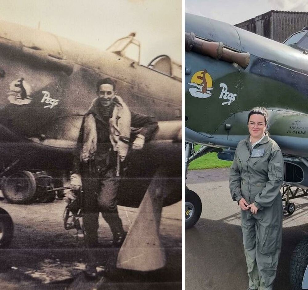 2. «Сегодня я полетала на «Харрикейне» времен Второй мировой войны, на котором летал мой дедушка»