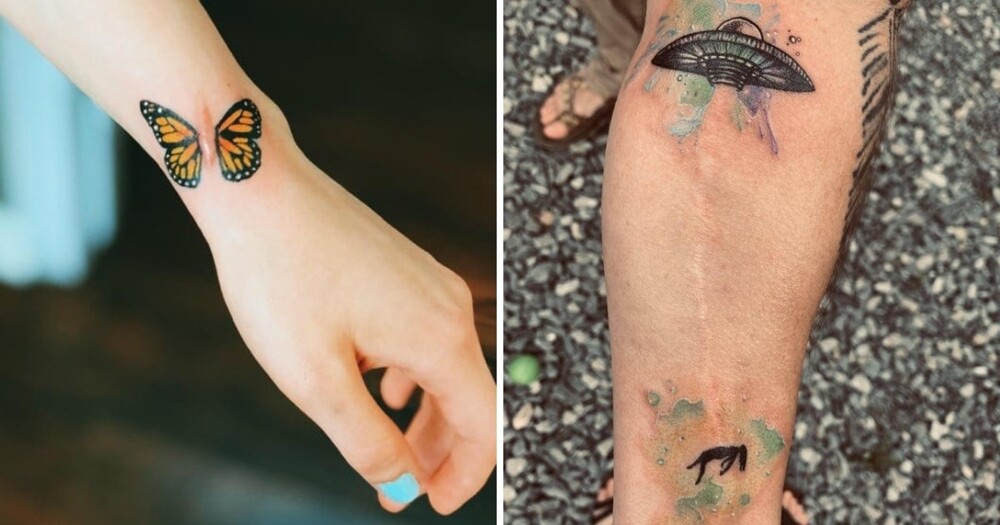 20 фотографий людей, которые сумели фантастически  перекрыть шрамы татуировками