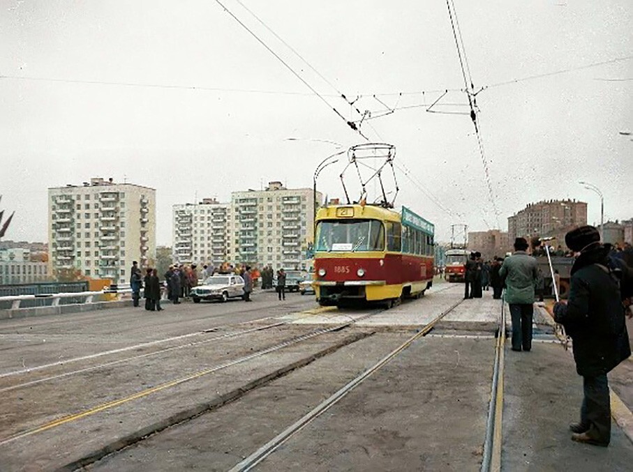 Торжественное открытие трамвайного движения в Строгино. 1981 год