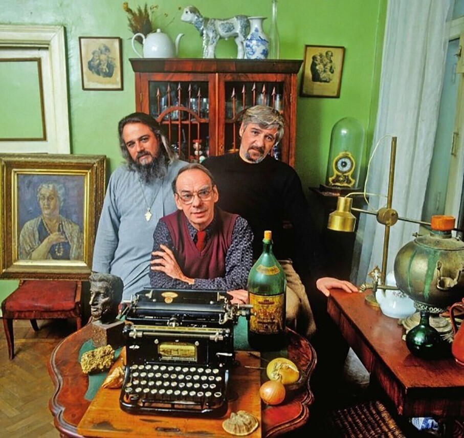 Алексей Баталов с братьями - Михаилом и Борисом Ардовы. 1995 год