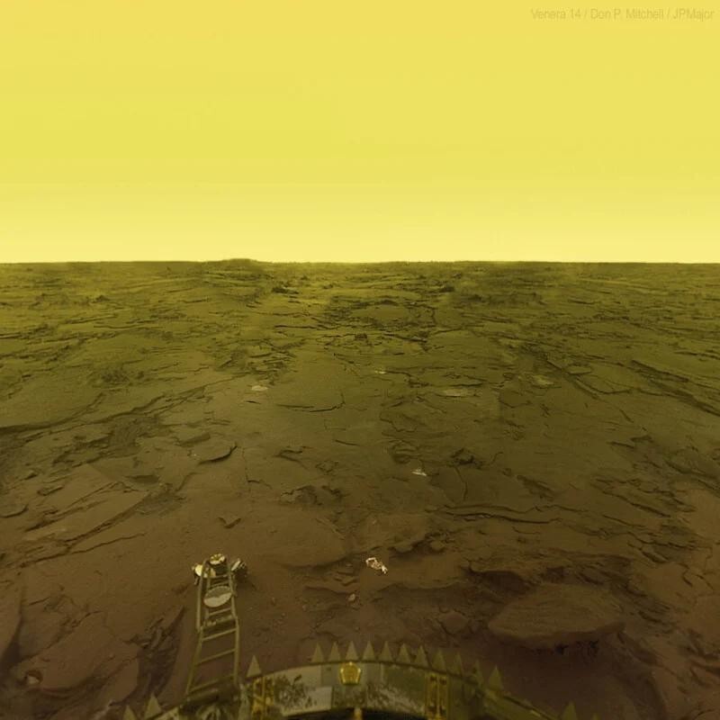 23. Снимок поверхности Венеры, сделанный советским аппаратом Венера-14 в 1982 году⁠⁠
