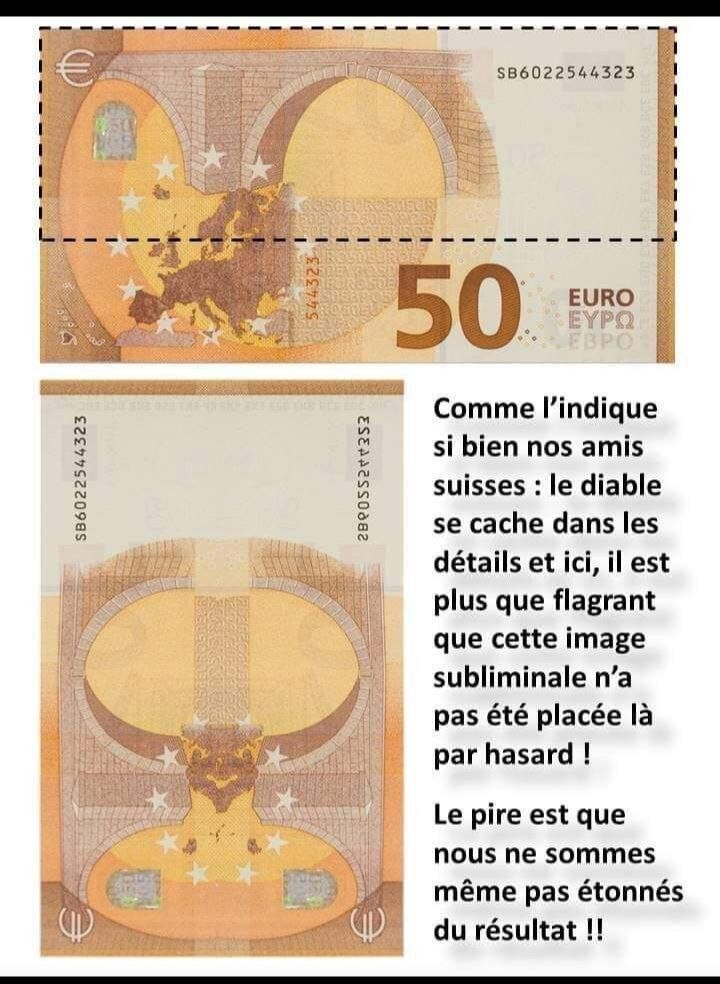 Пользователи соцсетей рассмотрели дьявола в банкнотах евро