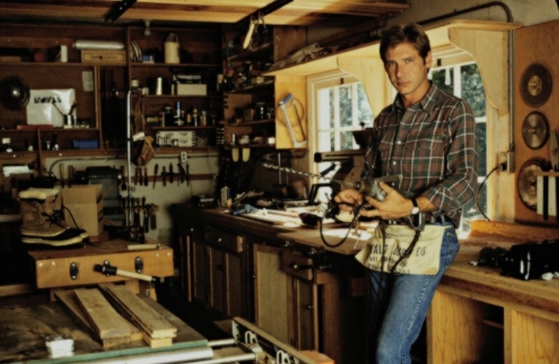 Харрисон Форд в своей столярной мастерской, 1982 год